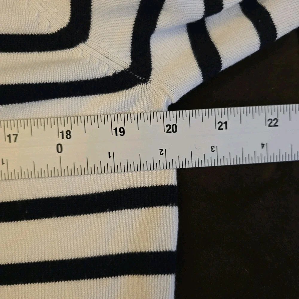 Marled Reunited Clothing White‎ Blue Strip Sweater Love Letters Medium Nautical